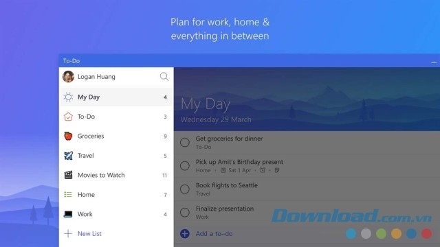 Lên kế hoạch cho công việc và gia đình bằng ứng dụng quản lý miễn phí Microsoft To-Do cho máy tính và Windows Phone