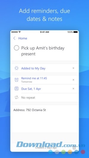 Microsoft To-Do cho iOS thêm nhắc nhở và ngày đáo hạn