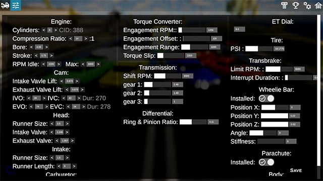 Tùy chỉnh động cơ, hệ thống truyền động và nhiều chi tiết khác