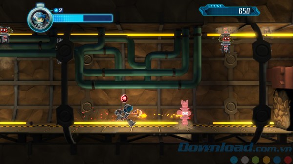 Một cảnh chiến đấu trong game Mighty No. 9