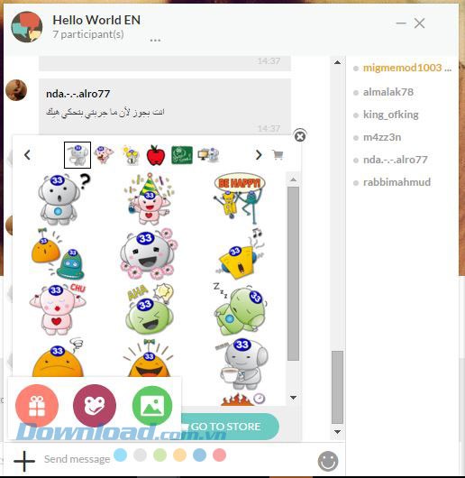 Gửi file và biểu tượng cho bạn chat