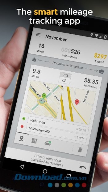 MileIQ tính toán tổng số dặm thông minh