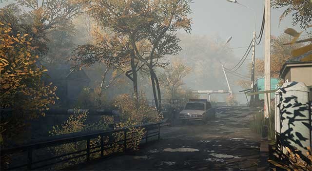 Thị trấn hộp cát sống động với xe hơi, xe điện và xe lửa được thiết kế chân thực