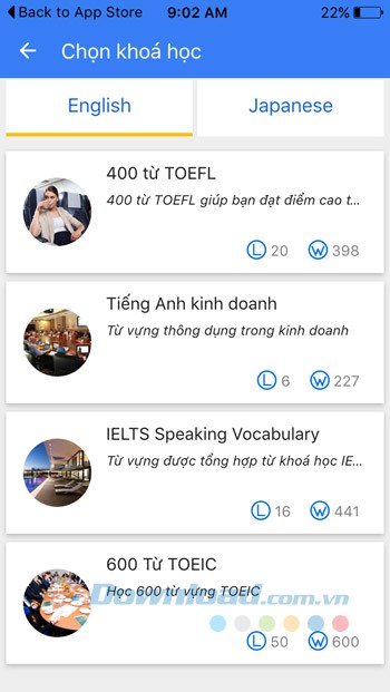 Chọn khóa học tiếng Anh