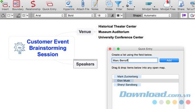 Phác thảo ý tưởng với MindManager