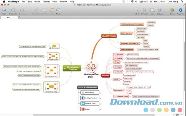 Ứng dụng vẽ sơ đồ tư duy chuyên nghiệp MindMaple Pro cho Mac