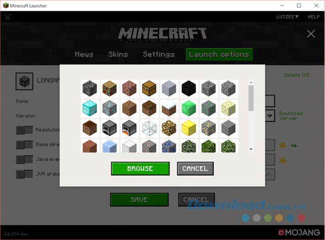 Thay skin cho nhân vật