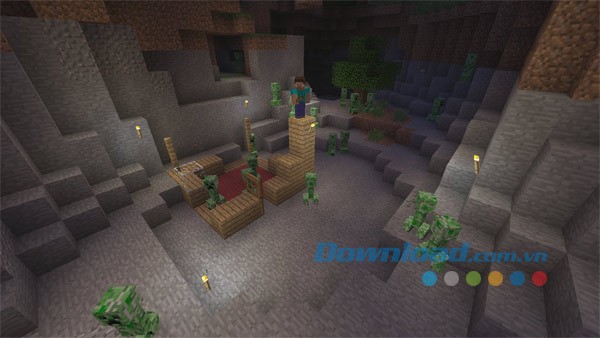 Xây dựng căn cứ vững chắc để chống lại quái vật trong Minecraft: PlayStation