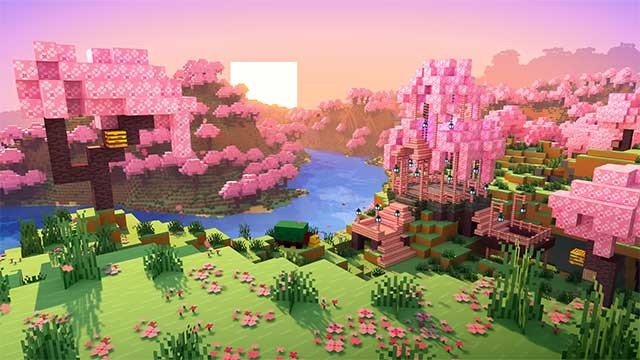 Minecraft có rất nhiều địa điểm đẹp và thơ mộng