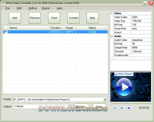 Mini AVI to Video Converter