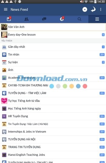News Feed trên Mini For Facebook