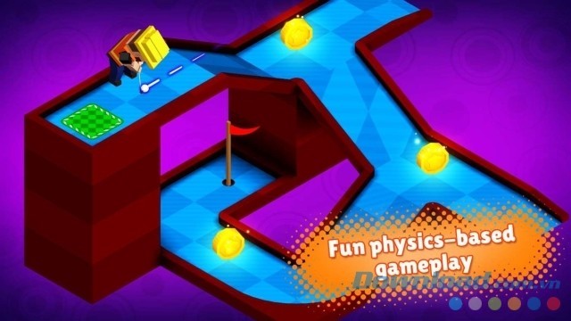 Tìm hiểu gameplay dựa trên nguyên tắc vật lý thú vị của game đánh gôn miễn phí Mini Golf Buddies