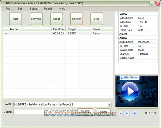 Mini RM to Video Converter