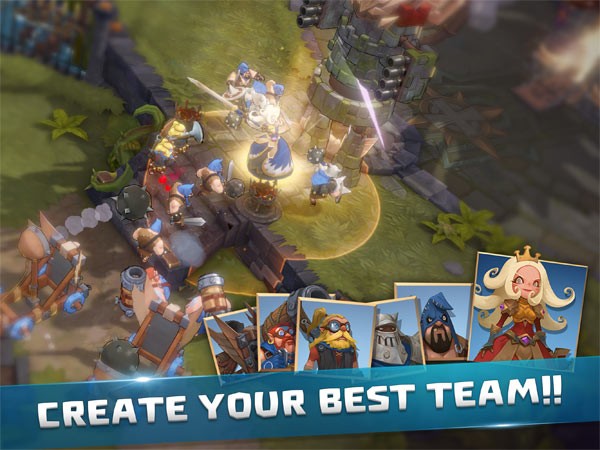 Lập tổ đội các nhà vô địch hùng mạnh nhất để phá hủy tháp của kẻ thù