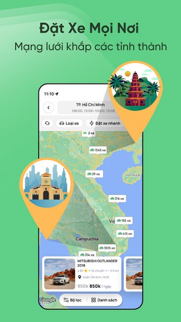 Đặt xe ở mọi nơi