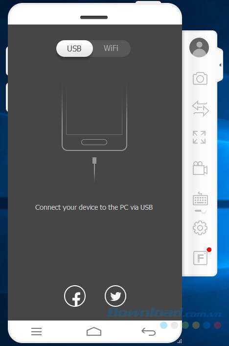 Giao diện chính của MirrorGo