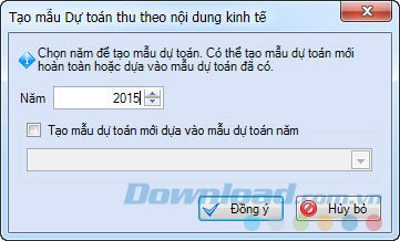 Tạo mẫu dự toán
