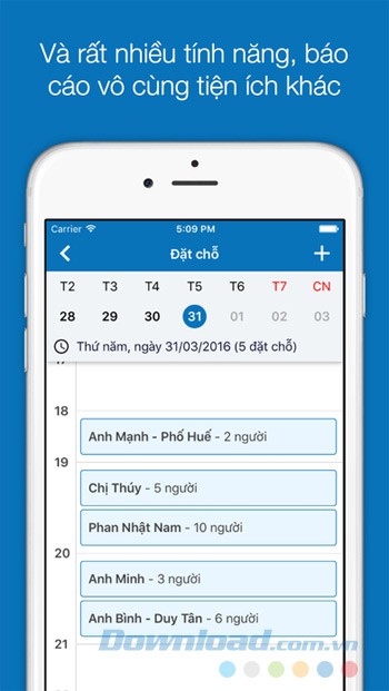 Tình hình đặt chỗ