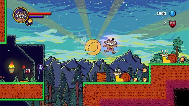 Nhảy xung quanh môi trường và khám phá các màn chơi điên rồ