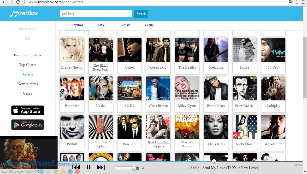 Tìm kiếm nghệ sĩ