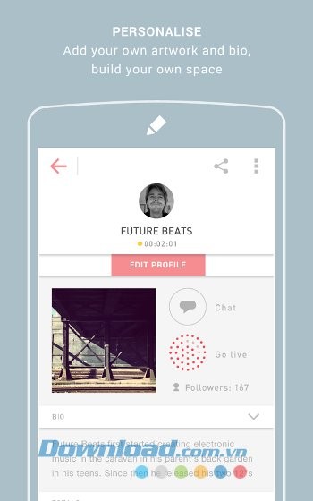 Cá nhân hóa tài khoản trên Mixlr