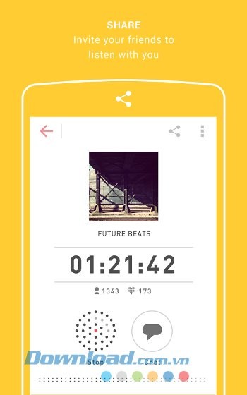 Chia sẻ chương trình cho bạn bè trên Mixlr