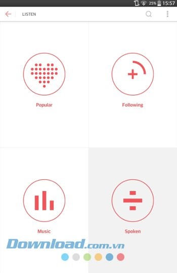 Các tùy chọn nghe của Mixlr