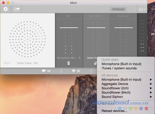 Phát audio từ phần mềm khác