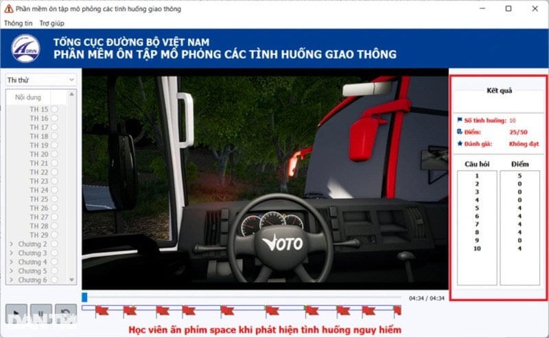 Giao diện trực quan và chân thực cùng 120 tình huống mô phỏng