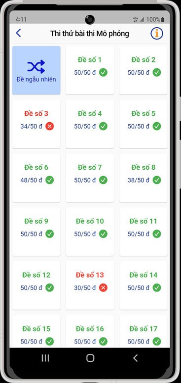 Hỗ trợ thi thử GPLX