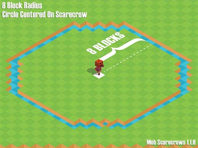 Mob Scarecrows có thể dọa các mob trong bán kính 8 khối