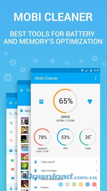 Tăng tốc pin với Mobi Cleaner
