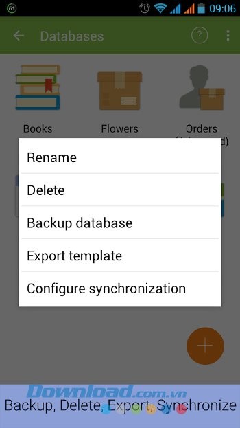 Các tùy chọn hữu ích của MobiDB Database Designer