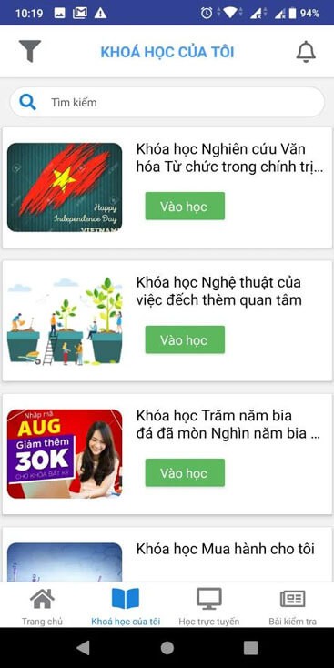 Khóa học trên mobiEdu