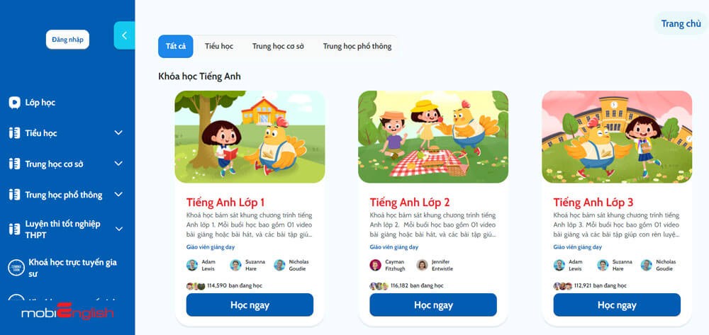 Trang chủ MobiEnglish - Học tiếng Anh chuẩn quốc tế
