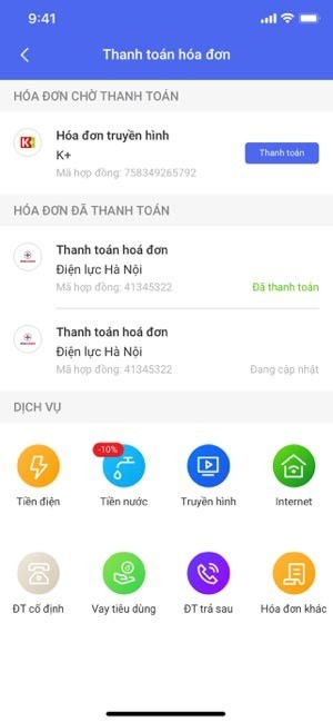 Thanh toán hóa đơn