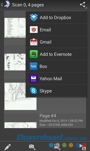 Mobile Doc Scanner (MDScan) + OCR cho Android hỗ trợ chia sẻ mạng xã hội