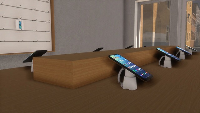 Trưng bày điện thoại thông minh, máy tính bảng và nhiều phụ kiện khác trong cửa hàng của bạn