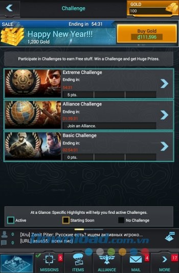 Các thử thách trong game Mobile Strike