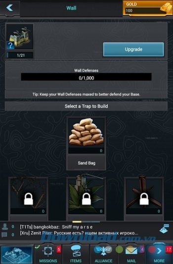 Tường phòng thủ trong game Mobile Strike