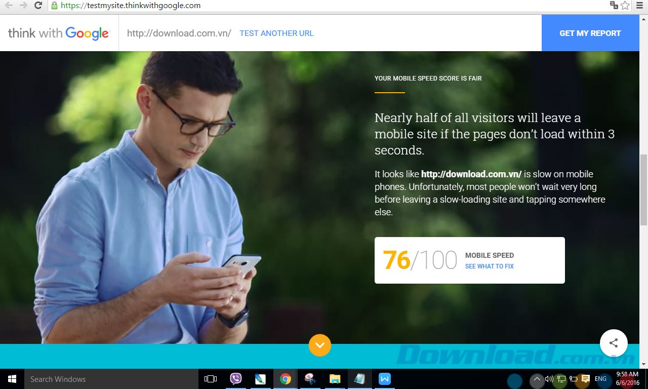 Mức độ thân thiện của website trên mobile