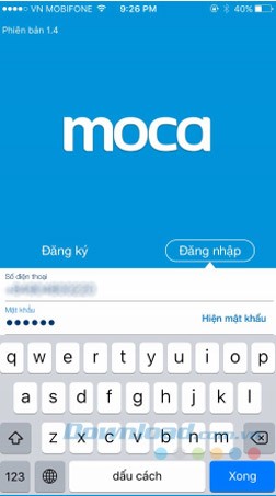 Đăng ký sử dụng Moca