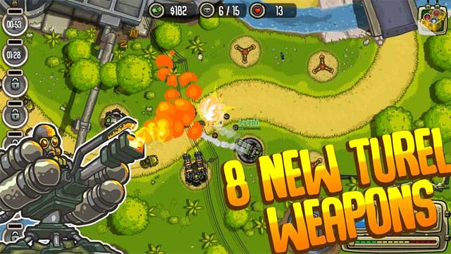 Modern Defense có 8 loại tháp pháo đa dạng cho người chơi lựa chọn