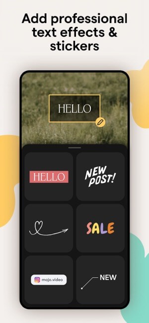 Thêm sticker và văn bản với hiệu ứng chuyên nghiệp