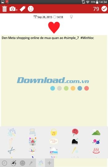 Các công cụ viết nhật ký của Moment Diary