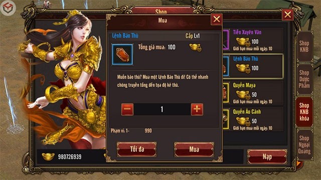 Nhân vật trong game sở hữu những trang bị đặc sắc