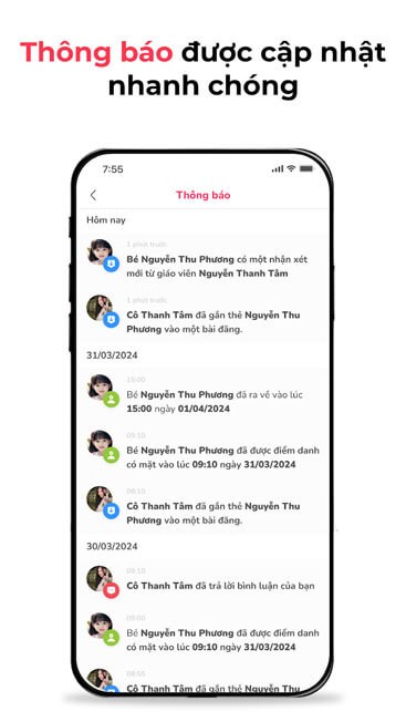 Cập nhật thông báo nhanh chóng