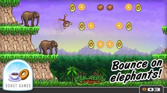 Giúp chú khỉ bay lượn và thu thập được nhiều trái cây trong game Monkey Flight