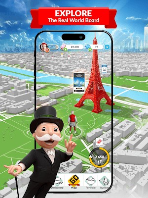 Chơi game cờ tỷ phú và khám phá thế giới thực trong game Monopoly World