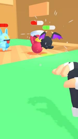 Ném khối vuông để thu thập quái vật